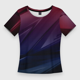 Женская футболка 3D Slim с принтом Geometry violet dark в Белгороде,  |  | 3d | 3д | black | red | texture | геометрия | красно синее | синий | текстуры | фигуры | фиолетовый | черно фиолетовый | черный