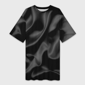 Платье-футболка 3D с принтом Черный шелк в Белгороде,  |  | dark | текстура шелка | ткань | черный шелк | шелк
