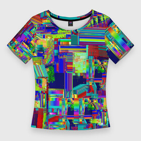 Женская футболка 3D Slim с принтом Vanguard fractal pattern в Белгороде,  |  | abstraction | fashion | fractal | glitch | pattern | vanguard | абстракция | авангард | глитч | мода | паттерн | фрактал