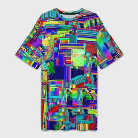 Платье-футболка 3D с принтом Vanguard fractal pattern в Белгороде,  |  | abstraction | fashion | fractal | glitch | pattern | vanguard | абстракция | авангард | глитч | мода | паттерн | фрактал