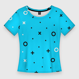 Женская футболка 3D Slim с принтом X O Плюсы и ноли в Белгороде,  |  | абстрактные | геометрия | классика | классические | нейтральные | спокойные | узор | узоры