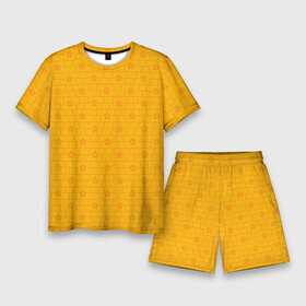 Мужской костюм с шортами 3D с принтом Желтые кирпичики и цветы в Белгороде,  |  | Тематика изображения на принте: абстрактные | геометрия | классика | классические | нейтральные | спокойные | узор | узоры