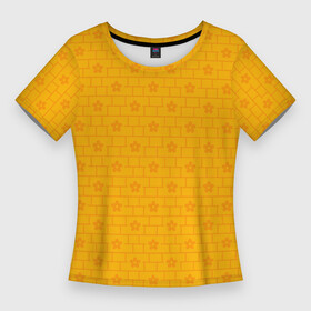 Женская футболка 3D Slim с принтом Желтые кирпичики и цветы в Белгороде,  |  | Тематика изображения на принте: абстрактные | геометрия | классика | классические | нейтральные | спокойные | узор | узоры