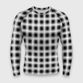 Мужской рашгард 3D с принтом Black and white tartan check в Белгороде,  |  | black and white | tartan | клетка | клетчатый узор | узор в клетку | черно белый | шотландка