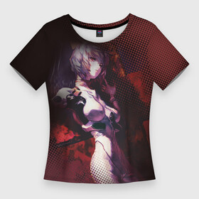 Женская футболка 3D Slim с принтом Рей Аянами девушка с сиреневыми волосами в Белгороде,  |  | аниме | ева | евангелион | первое дитя | рей аянами | холодная девушка