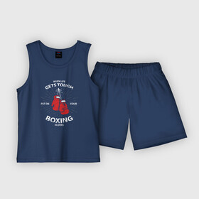 Детская пижама с шортами хлопок с принтом Boxing Cool в Белгороде,  |  | бой | бокс | клинч | перчатки | спаринг | спорт