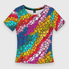 Женская футболка 3D Slim с принтом Абстракция  радужное настроение в Белгороде,  |  | абстракция | настроение | паттерн | радуга | радужная | радужное | радужные | текстура
