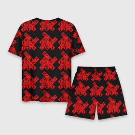 Мужской костюм с шортами 3D с принтом DM Texture в Белгороде,  |  | abstraction | black | colorful | minimalism | pattern | red | squares | абстракция | квадраты | красный | красочный | минимализм | текстура | узор | черный
