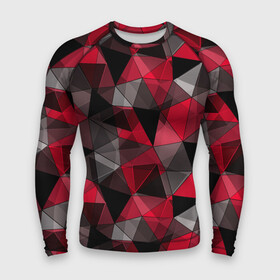 Мужской рашгард 3D с принтом Красно серый геометрический в Белгороде,  |  | abstract | black | geometric | gray | polygonal | red | red and black | red gray | triangles | абстрактный | геометрический | красно серый | красный | красный и черный | полигональный | серый | треугольники | черный