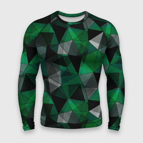 Мужской рашгард 3D с принтом Зеленый, серый и черный геометрический в Белгороде,  |  | abstract | black | bright | geometric | gray | green | polygonal | polygons | shapes | youth | абстрактный | геометрический | зеленый | многоугольники | молодежный | полигональный | серый | фигуры | черный | яркий
