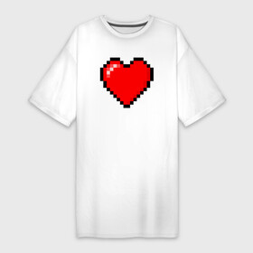 Платье-футболка хлопок с принтом Пиксельное сердце здоровье  Красный в Белгороде,  |  | abstraction | art | artwork | colorful | colors | game | graphics | health | heart | meme | memes | patterns | pixel | surrealism | sweethuman | sweethumen | абстракция | арт | графика | здоровье | игры | искусство | мем | мемы | пиксель | разноцветный | 