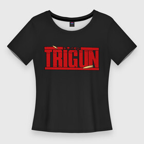 Женская футболка 3D Slim с принтом Триган гуманоидный тайфун в Белгороде,  |  | trigun | vash the stampede | вэш ураган | гуманоидный тайфун | трига