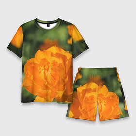 Мужской костюм с шортами 3D с принтом Оранжевый сад в Белгороде,  |  | бубенчик | бубенчики | дача | красота | лепесток | лето | огород | оранжевый | природа | растение | сад | участок | фазенда | цветение | цветовод | цветоводство | цветок | цветы
