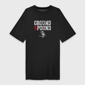Платье-футболка хлопок с принтом Ground And Pound Добивание ММА в Белгороде,  |  | gnp | ground and pound | mixed martial arts | mma | wrestling | единоборства | мма