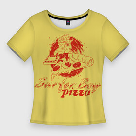 Женская футболка 3D Slim с принтом Stranger Things 4  Surfer boy pizza в Белгороде,  |  | stranger things | stranger things 4 | surfer boy pizza | загадочные события | очень странные дела