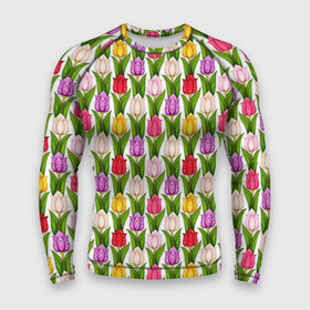 Мужской рашгард 3D с принтом тюльпаны разных цветов в Белгороде,  |  | Тематика изображения на принте: белые тюльпаны | желтые тюльпаны | розовые тюльпаны | тюльпаны | фиолетовые тюльпаны | цветы