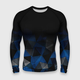 Мужской рашгард 3D с принтом Черно синий геометрический в Белгороде,  |  | Тематика изображения на принте: abstract | black | black and blue | blue | geometric | gradient | gray | ombre | polygonal | triangles | абстрактный | геометрический | градиент | омбре | полигональный | серый | синий | треугольники | черно синий | черный | черный и синий
