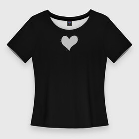 Женская футболка 3D Slim с принтом Сердце  заплатка в Белгороде,  |  | 14 февраля | заплатка | любовь | одиночество | пустота | сердечки | сердца | сердце | сердце заплатка | серый | черный