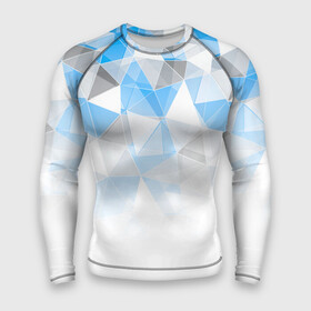 Мужской рашгард 3D с принтом Исчезающие серо голубые полигоны в Белгороде,  |  | abstract | combine | geometric | light | polygonal | polygons | shapes | solid | triangles | white gray blue | абстрактный | геометрический | комбинированный | многоугольники | однотонный | полигональный | светлый | серый |