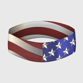 Повязка на голову 3D с принтом Американский флаг: блестящие звезды и полоски в Белгороде,  |  | америка | блестящий | звезды | красный | перламутровый | полоска | синий | сша | флаг