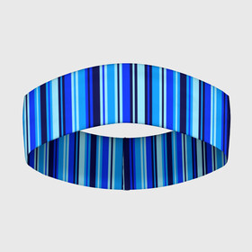 Повязка на голову 3D с принтом Сине голубые полосы в Белгороде,  |  | blue | dark blue | pattern | striped | stripes | полосатый | полосы | узор