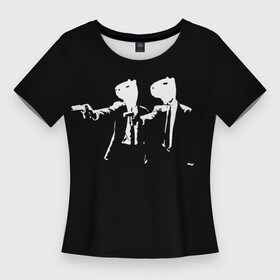 Женская футболка 3D Slim с принтом Капибары криминальное чтиво в Белгороде,  |  | capybara | crinimal | mem | криминальное чтиво | мем | мемы
