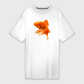Платье-футболка хлопок с принтом Китайский карась  Золотая рыбка в Белгороде,  |  | fish | gold fish | золотая рыбка | китайский карась | рыба