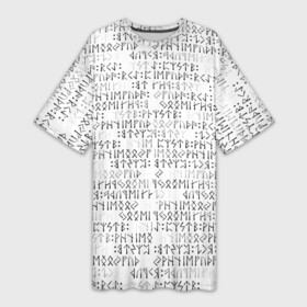 Платье-футболка 3D с принтом Паттерн футарк в Белгороде,  |  | patern | pattern | runes | древние знаки | знак рода | знаки | иероглифы | патерн | паттерн | руны | русь | символы | славяне | славянская символика | футарк
