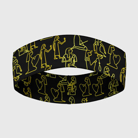 Повязка на голову 3D с принтом Золотые египетские иероглифы: женщины в Белгороде,  |  | египет | египетский  иероглиф | женщина | золото | иероглифы | история