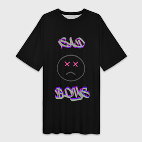 Платье-футболка 3D с принтом Sad Boys логотип в Белгороде,  |  | sad | sad boys | sad boys логотип | yung lean | грустные парни | грустный | грусть | печаль | сэд | тоска | треп сад | янг лин