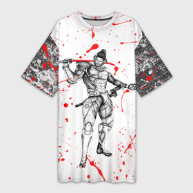 Платье-футболка 3D с принтом Metal gear rising blood в Белгороде,  |  | metal gear rising | metalgearrising | revengeance | водомерки | киборги | метал гир | метал гир ризинг