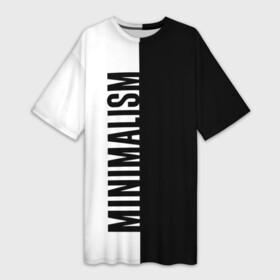 Платье-футболка 3D с принтом MINIMALISM  BLACK AND WHITE в Белгороде,  |  | and | black | minimalism | white | белое | белый | минимализм | цвет | цвета | черное | черный