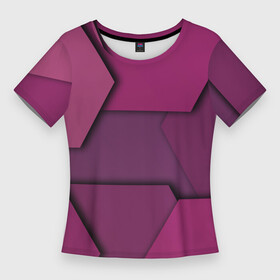 Женская футболка 3D Slim с принтом Геометрические фигуры в движении в Белгороде,  |  | 3d | 3д | геометрия | иллюзия | многоугольники | оптическая | фигуры | эффект