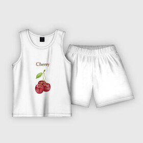 Детская пижама с шортами хлопок с принтом Cherry вишня в Белгороде,  |  | cherry | вишня | еда | красный | лето | фрукты