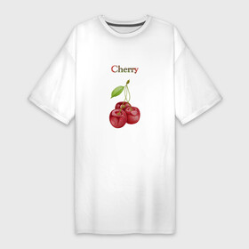 Платье-футболка хлопок с принтом Cherry вишня в Белгороде,  |  | cherry | вишня | еда | красный | лето | фрукты