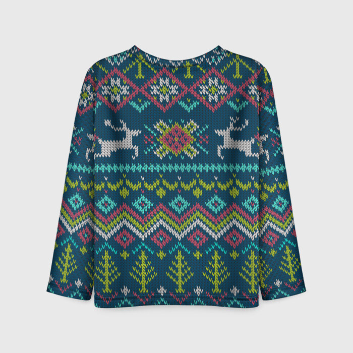 Детский лонгслив 3D Вязаный узор 6 фото