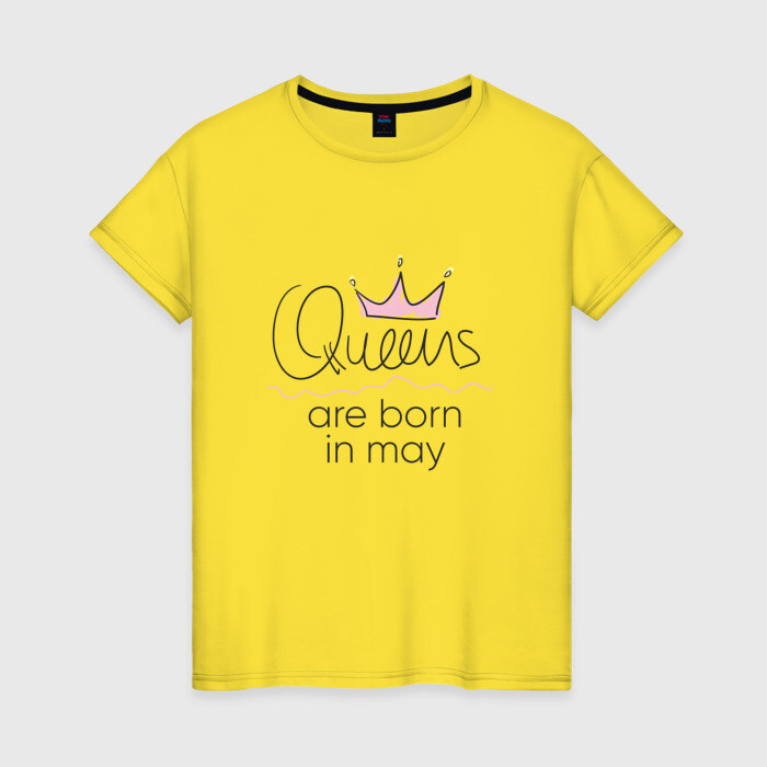 Женская футболка хлопок Королевы рождаются в мае фото