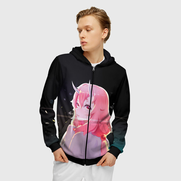 Мужская толстовка 3D на молнии Аниме Слизь фото