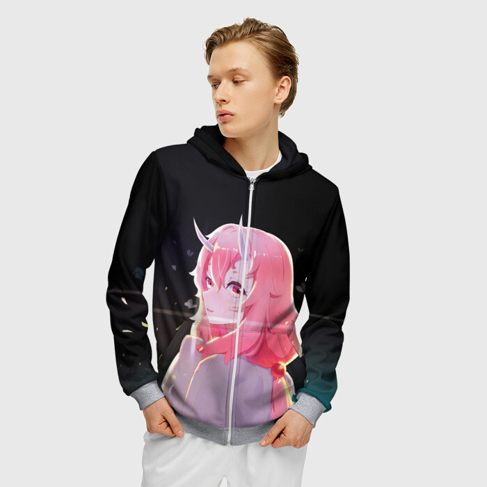 Мужская толстовка 3D на молнии Аниме Слизь фото