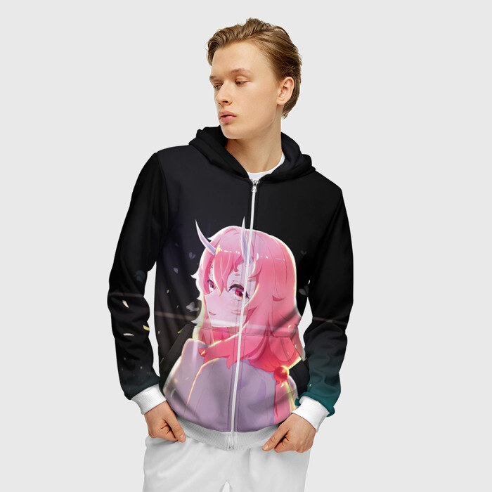 Мужская толстовка 3D на молнии Аниме Слизь фото
