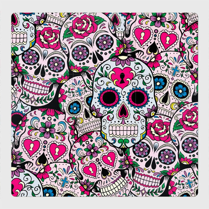 Магнитный плакат 3Х3 Весёлые черепа фото