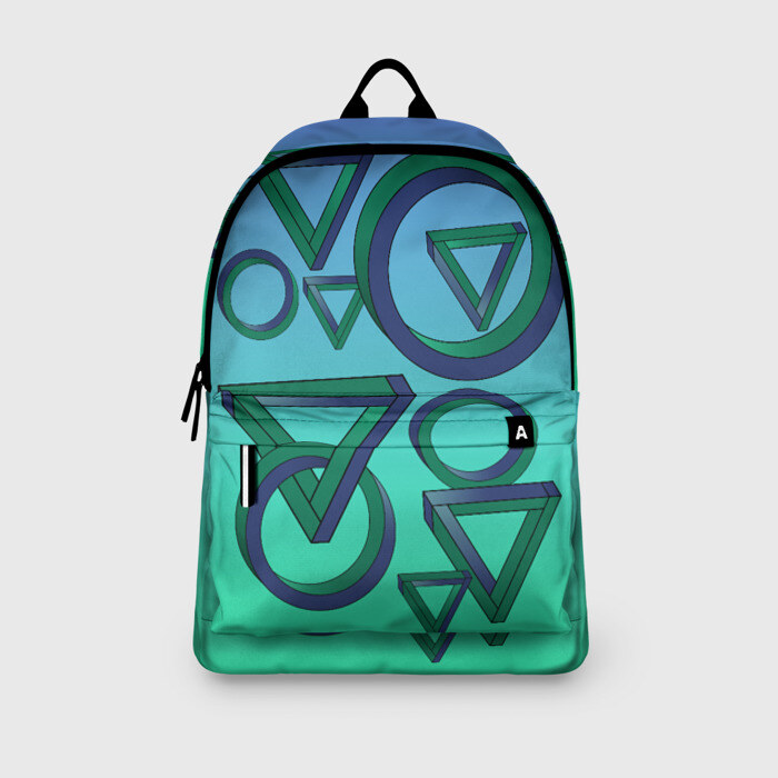 Рюкзак 3D Иллюзия треугольники и круги фото