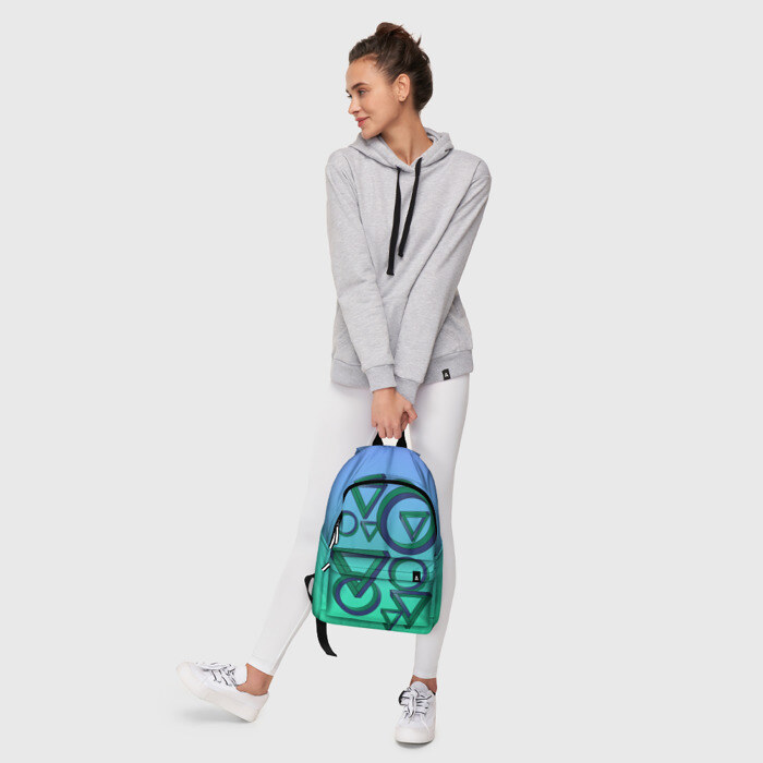 Рюкзак 3D Иллюзия треугольники и круги фото