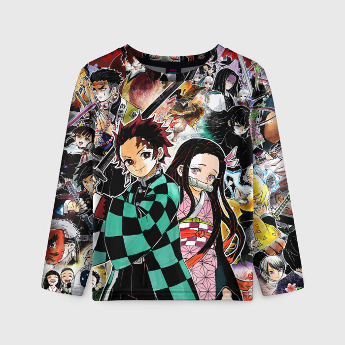 Детский лонгслив 3D Клинок рассекающий демонов фото