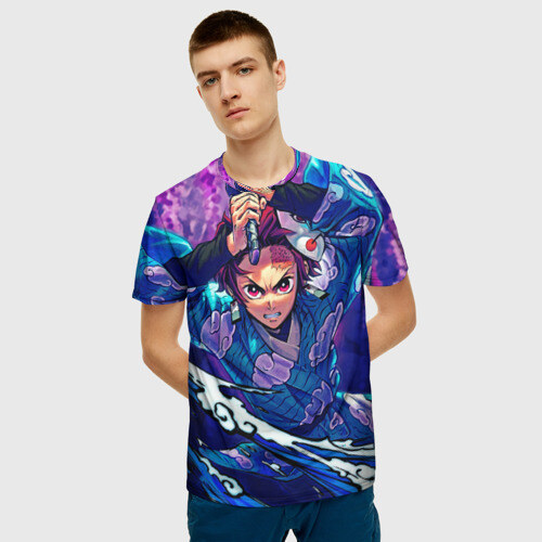 Мужская футболка 3D Танджиро камадо Клинок Демонов фото