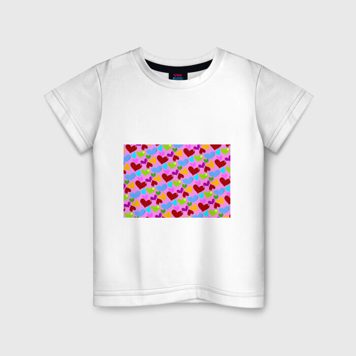 Детская футболка хлопок Сердца фото
