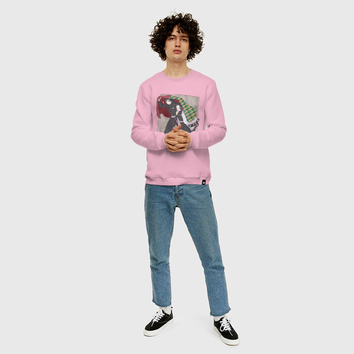 Мужской свитшот хлопок Kimetsu no yaiba прячет под плащем фото