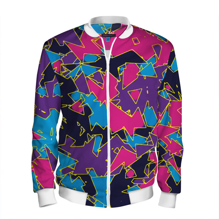 Мужской бомбер 3D Геометрическая абстракция фото