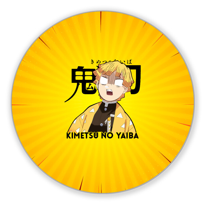 Коврик для мышки круглый Зеницу Агацума Kimetsu no Yaiba фото