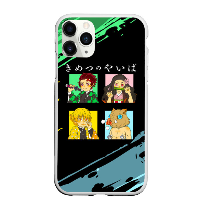 Чехол для iPhone 11 Pro матовый Танджиро Незуко Зеницу и Иноске фото